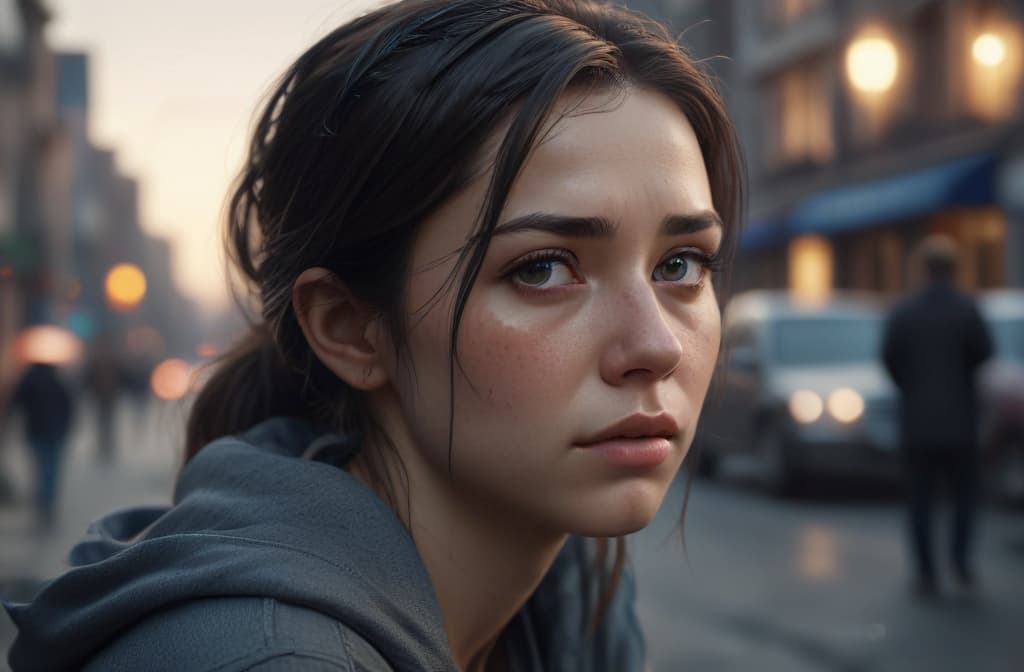  , sadness, outcast, loneliness, depression, people turn away from the heroine --ar 3:2 high quality, detailed intricate insanely detailed, flattering light, RAW photo, photography, photorealistic, ultra detailed, depth of field, 8k resolution , detailed background, f1.4, sharpened focus