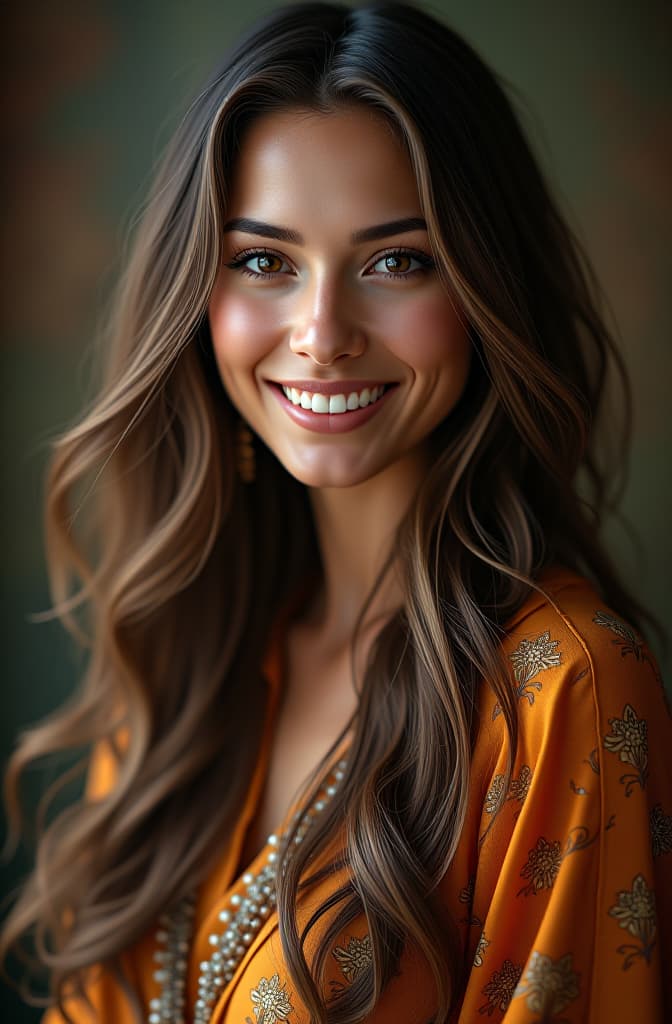  mature and charismatic mom in full body, slim, smiling with long hair, realistic, portrait, art by donato giancola and greg rutkowski, realistic face, digital art, trending on artstation hyperrealistic, full body, detailed clothing, highly detailed, cinematic lighting, stunningly beautiful, intricate, sharp focus, f/1. 8, 85mm, (centered image composition), (professionally color graded), ((bright soft diffused light)), volumetric fog, trending on instagram, trending on tumblr, HDR 4K, 8K