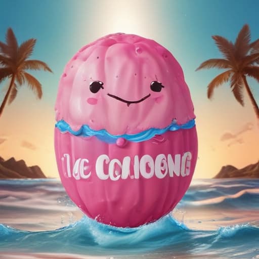 Can you put pink colour with the brown and blue and you put name on the middle?cocodeep in Cartoon style with Oceans background