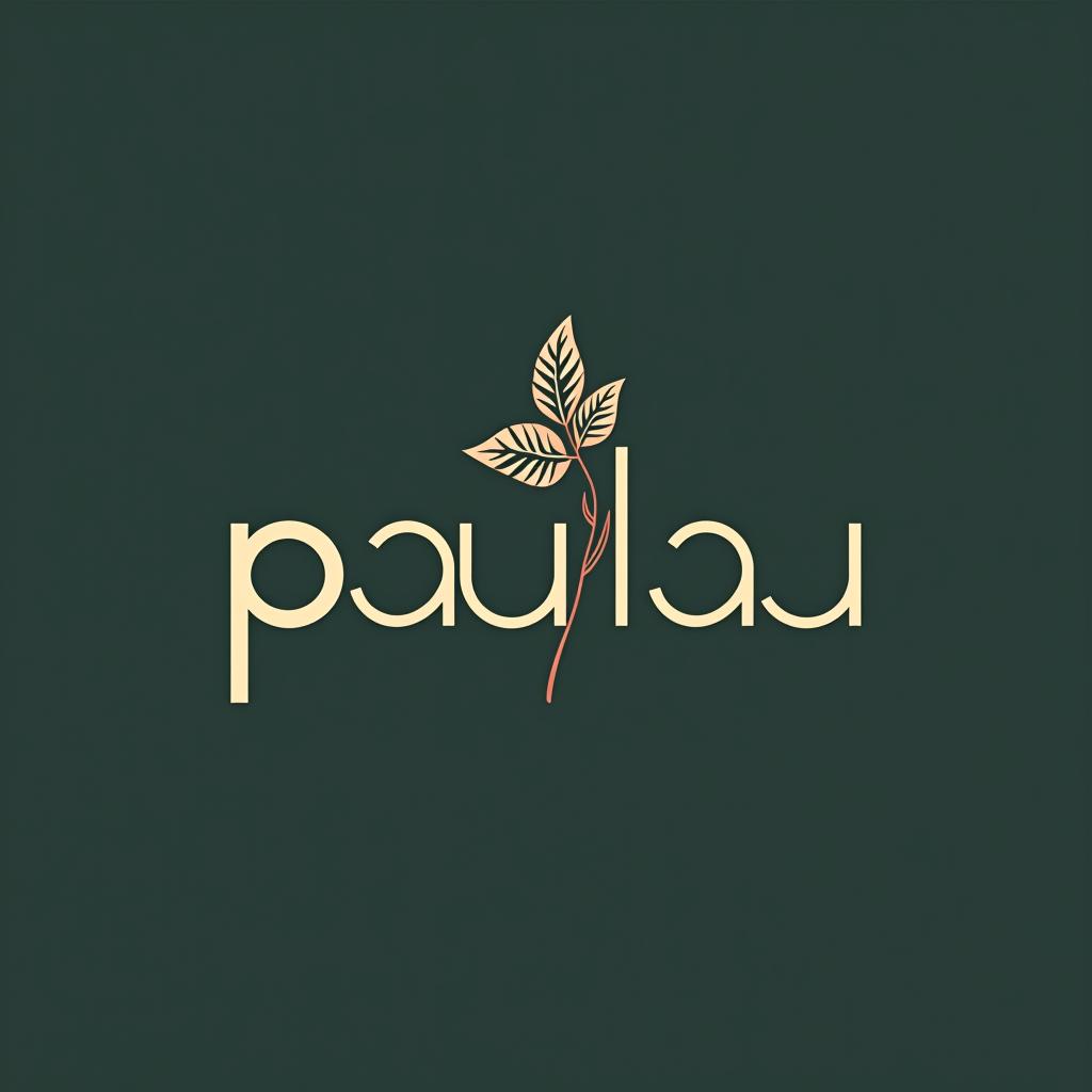  design a logo, un logo de diseño de interiores, elegante colores cálidos , detalles botánicos, with the text 'paulau'.