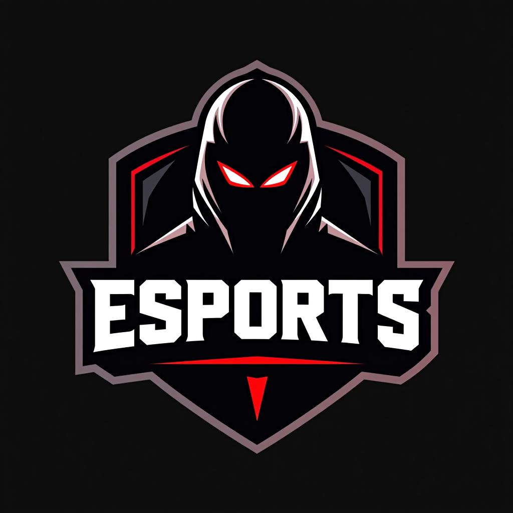  design a logo, esports logo, guns theme, black and red color