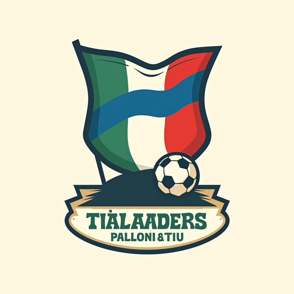  design a logo, bandera de palmira y un balón de fútbol soccer , with the text 'asociación de entrenadores de fútbol palmira '.