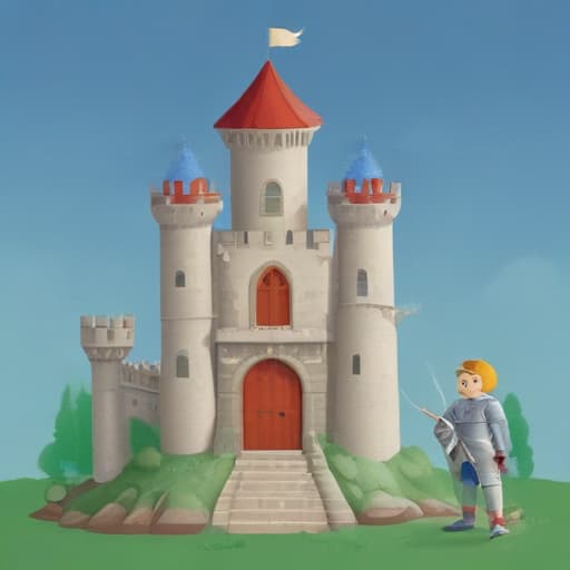 Make a knight with a castle for a childrens book