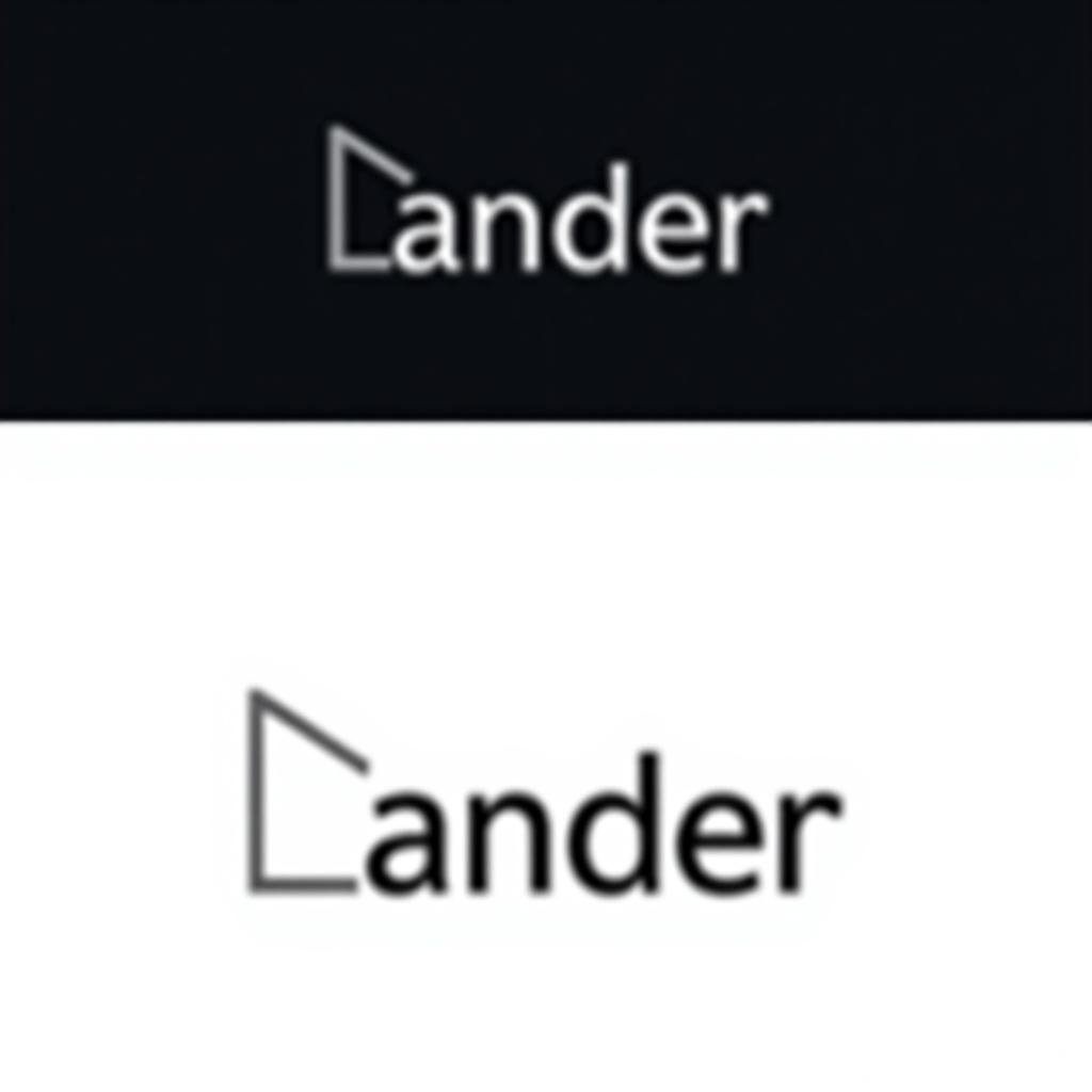  logo, minimal line logo in the theme of real estate, with the text ‘lander’