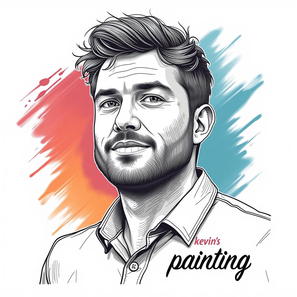  design a logo, in a pencil style. painting service, with the text 'kevin’s painting '.