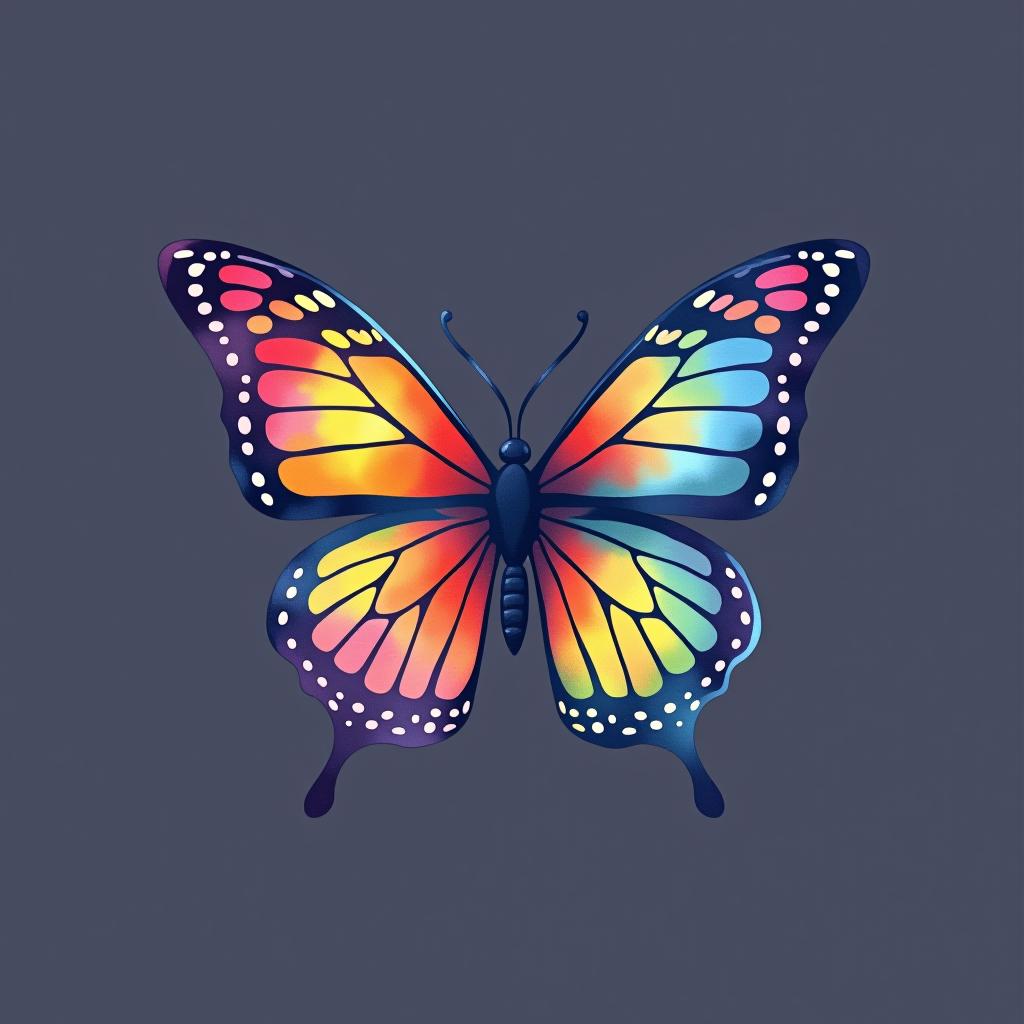  design a logo, watercolor style, logo of a butterfly, beautiful colors