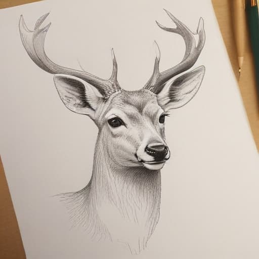 Draw a sketch of deer