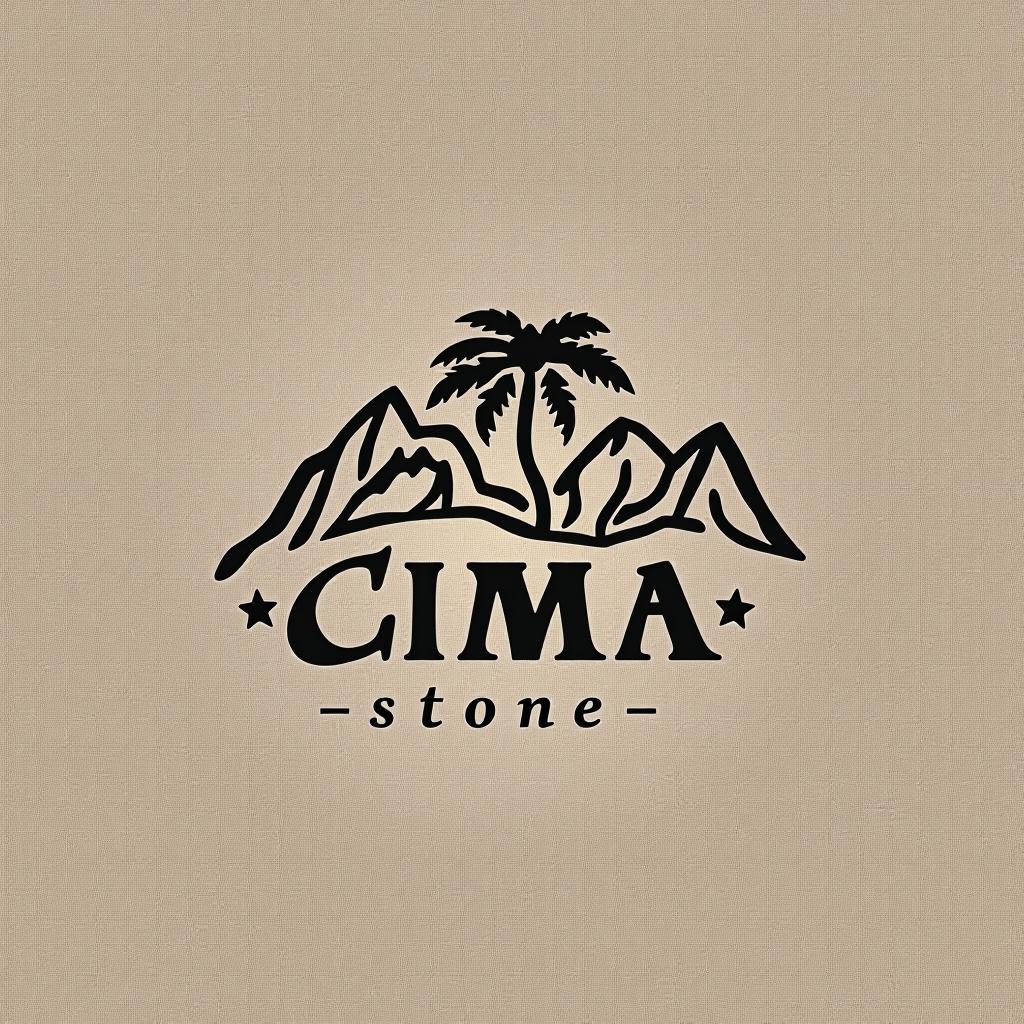  design a logo, estamos en la parte más alta, la cima del mercado de piedras , por eso somos cima stone, expertos en acabados pétreos para la construcción y decoración. nuestros productos son mármol, cantera. laja, with the text 'cima stone'.