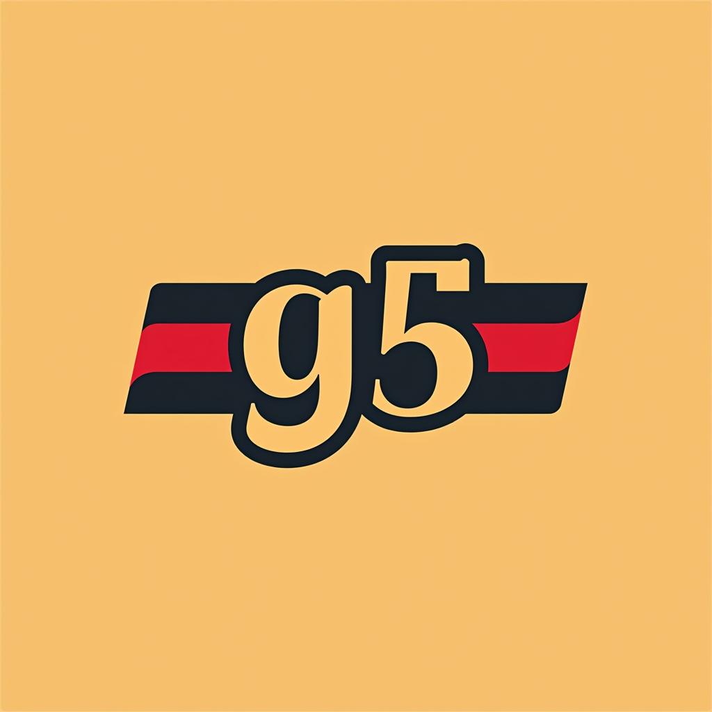  design a logo, que aparezcan las letras g5 dentro de una bandera, with the text 'g5'.