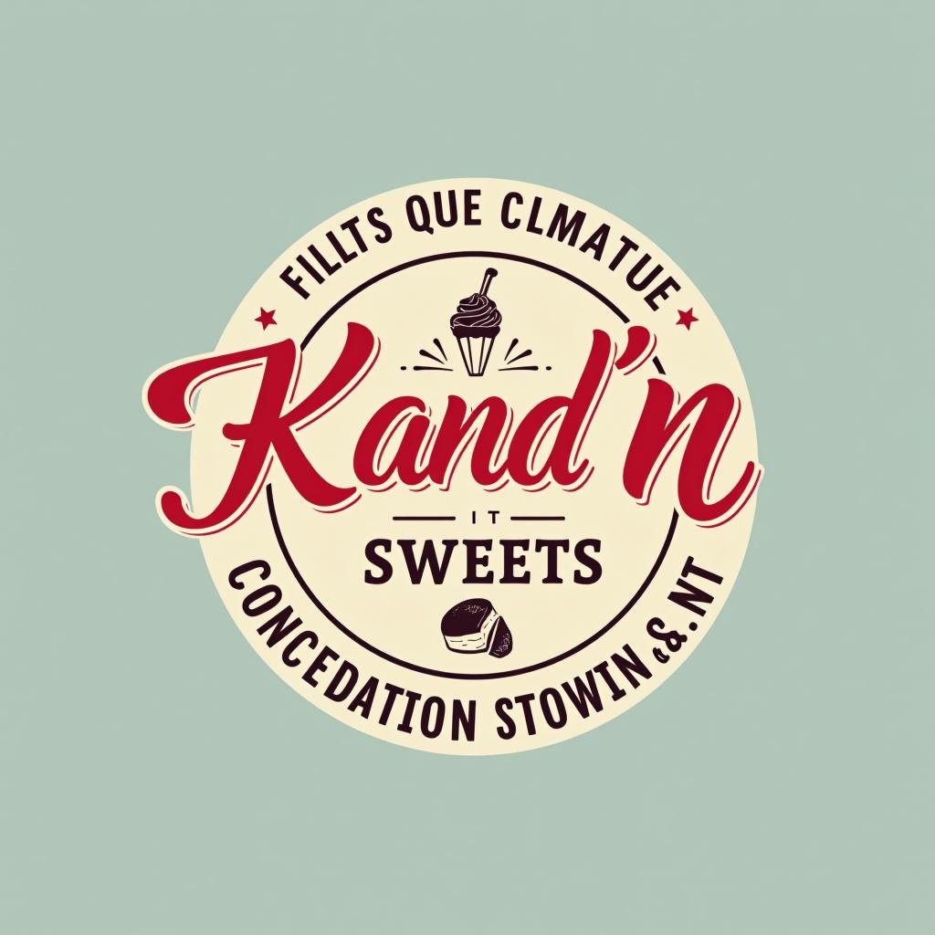  design a logo, k and n concession rentals classic logo , with the text 'k and n sweets n treats rental'.