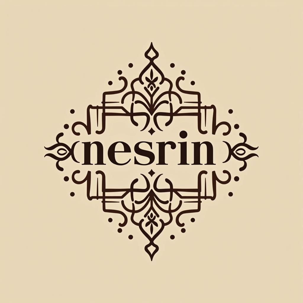  design a logo, in a abstract style. erstelle mir ein logo für ein kleider laden elegant aber auffällig mit kleidern orientalisch modern , with the text 'nesrin mode '.