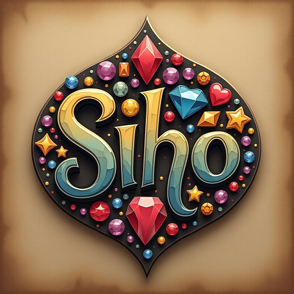  make a logo siho written and some gems