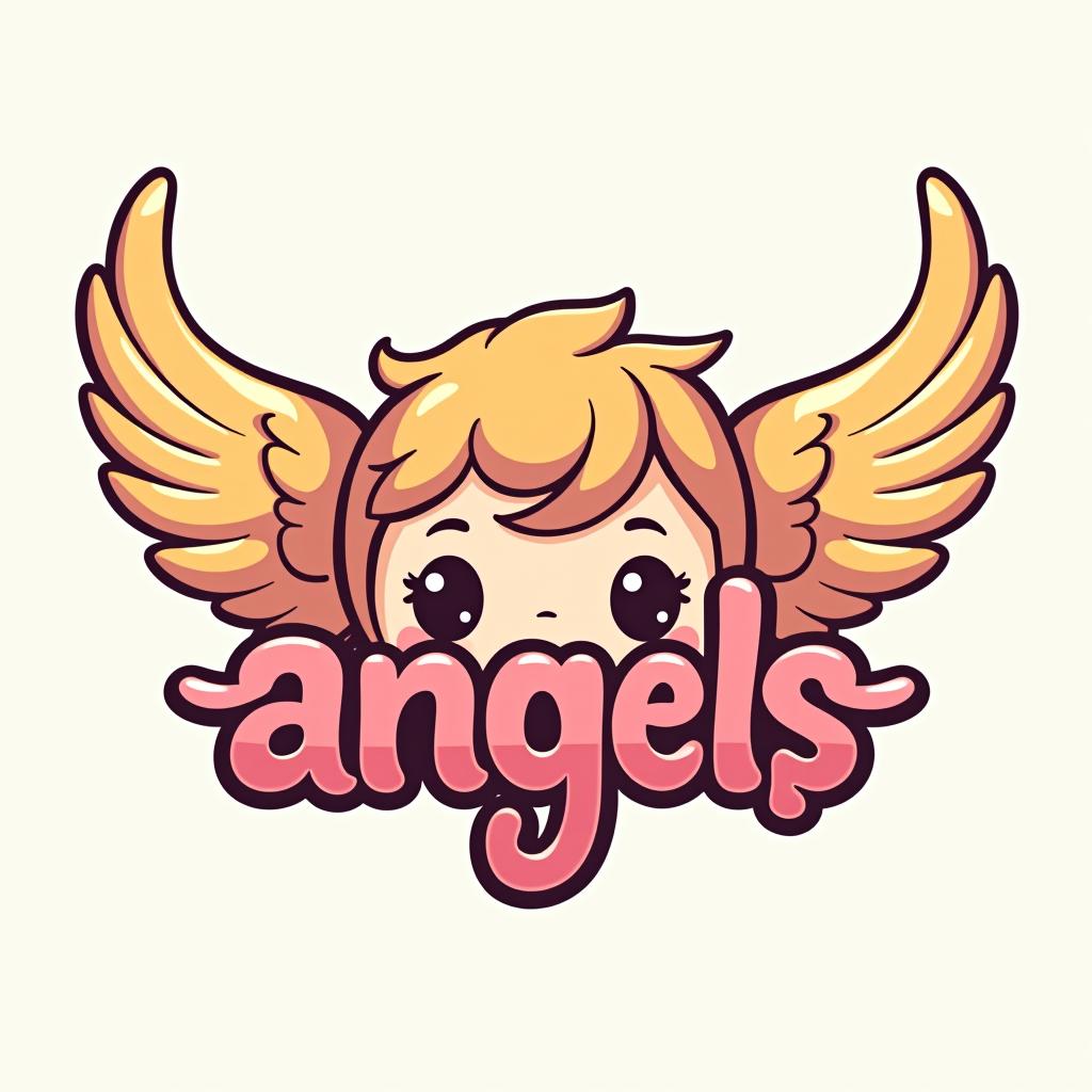  design a logo, in a threedrender style. 水彩スタイル、美しいのロゴ、白背景、かわいい。, with the text 'smile angels'.