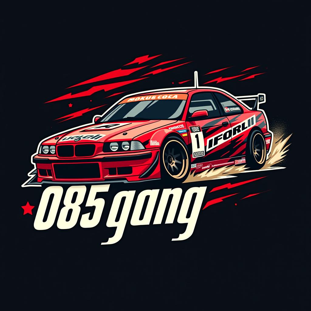  design a logo, equipe de carros de corrida motores arrancadas drift gol hb20 ej4, with the text '085 gang'.