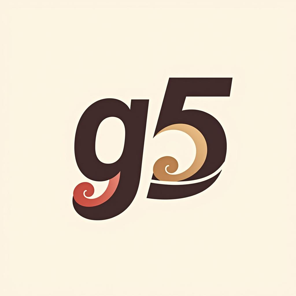  design a logo, que aparezcan las letras g5 dentro de una lumbre y que eso sea el sello de una bandera, with the text 'g5'.