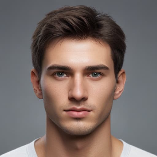 mdjrny-v4 style portrait male face frontal, short hair, age