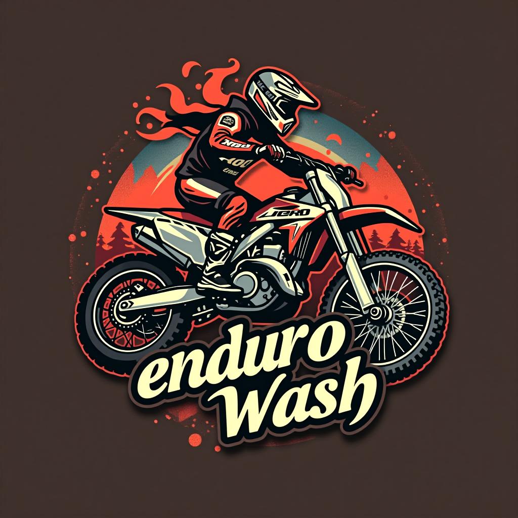  design a logo, motos extremas , with the text 'enduro wash '.