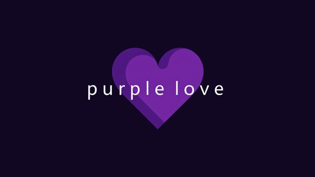  design a logo, in a minimalism style. bts, with the text 'purple love'.