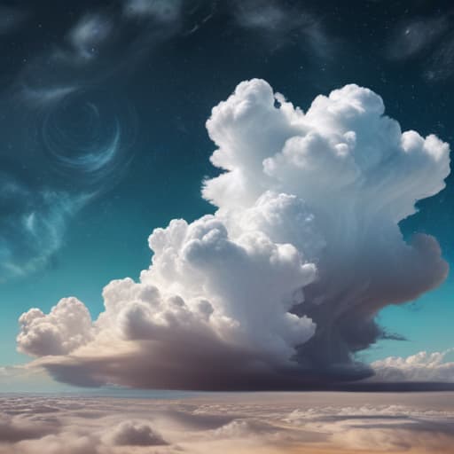 Clouds in Surrealist style with Space background