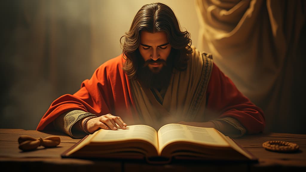  history of biblical times, gideon’s story depicted in a book surrounded by spiritual symbols, showcasing enduring faith. hyperrealistic, full body, detailed clothing, highly detailed, cinematic lighting, stunningly beautiful, intricate, sharp focus, f/1. 8, 85mm, (centered image composition), (professionally color graded), ((bright soft diffused light)), volumetric fog, trending on instagram, trending on tumblr, HDR 4K, 8K