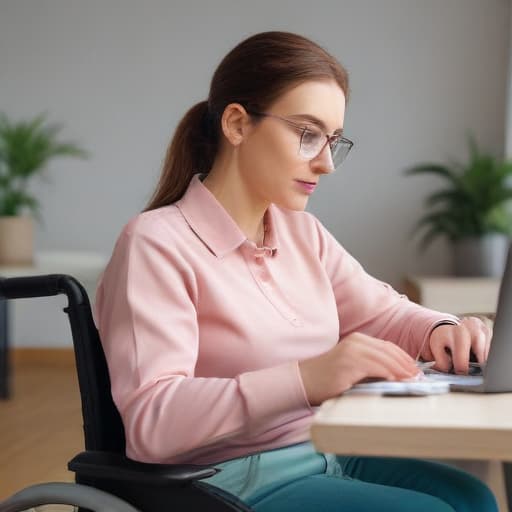 disabled woman working