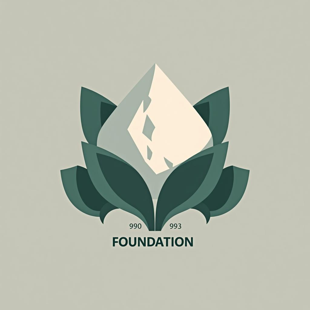  create a logo for a foundation whose main symbol is a white stone. the foundation focuses on combating poverty and environmental issues.