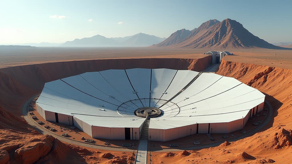  prompt: create an ultra realistic, hyper detailed image showcasing the construction progress of the eso extremely large telescope (elt). the scene should feature the 39 meter main mirror composed of 798 hexagonal segments, with over 70% of the blanks and supports already manufactured. include the telescope dome on cerro armazones in the chilean atacama desert, slowly taking shape in the background. show intricate details of the construction process, with workers assembling the segments and desig