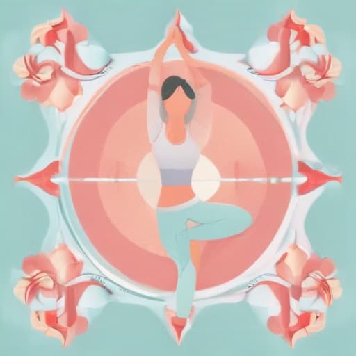 vector art illustration, (Yoga ), flat style, pastel color pallette