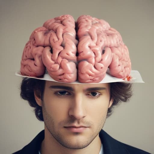 Man with brain brain