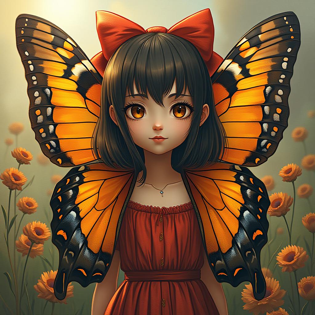  butterfly girl, award winning, professional, highly detailed, masterpiece