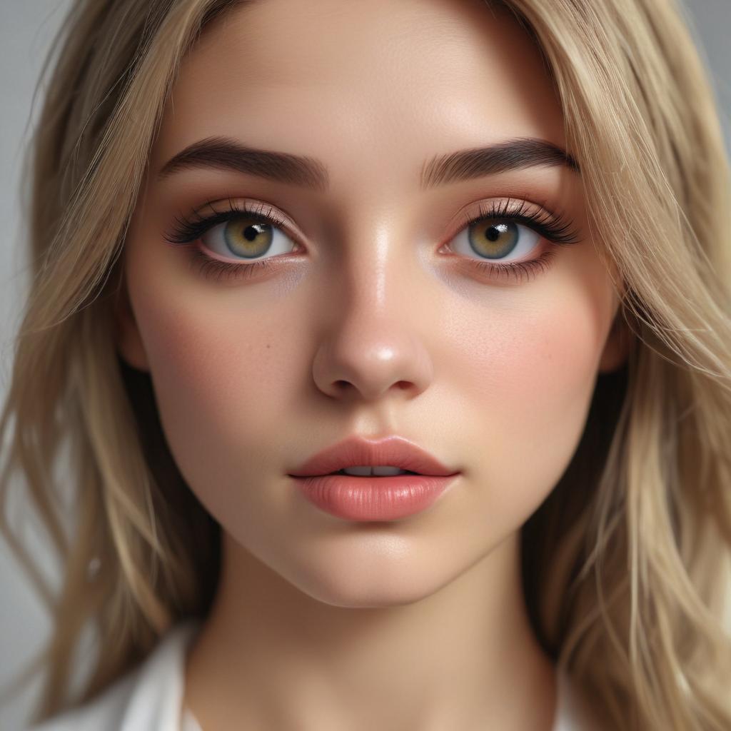 Make-up focusing on eyes, lips, two-dimensional, daily , high student, light and shadow, young feeling, 1080p, soft cute, smooth hair hyperrealistic, full body, detailed clothing, highly detailed, cinematic lighting, stunningly beautiful, intricate, sharp focus, f/1. 8, 85mm, (centered image composition), (professionally color graded), ((bright soft diffused light)), volumetric fog, trending on instagram, trending on tumblr, HDR 4K, 8K