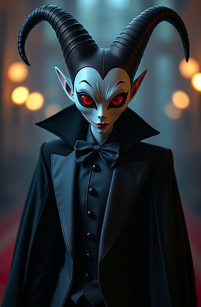  haz a alastor de hazbin hotel hyperrealistic, full body, detailed clothing, highly detailed, cinematic lighting, stunningly beautiful, intricate, sharp focus, f/1. 8, 85mm, (centered image composition), (professionally color graded), ((bright soft diffused light)), volumetric fog, trending on instagram, trending on tumblr, HDR 4K, 8K