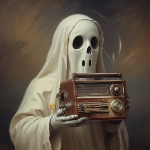 Radio ghost in Oil painting style