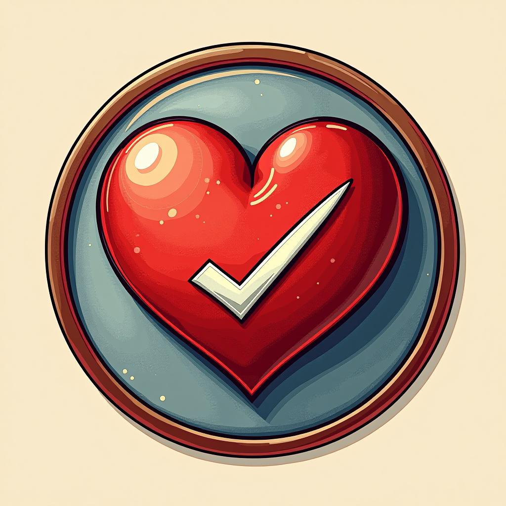  heart, check, circle , (logo:1.15), hq, hightly detailed, 4k