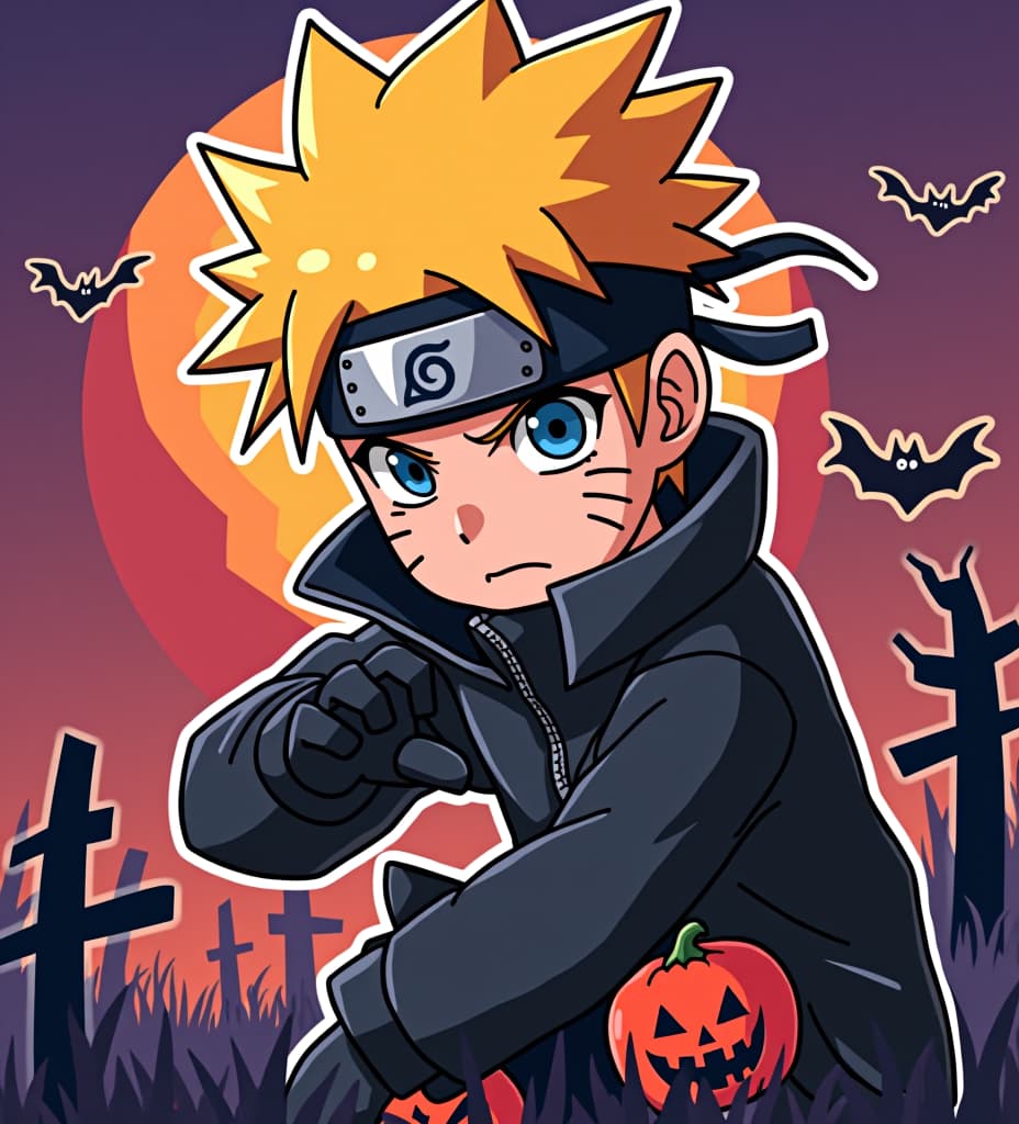  naruto sticker art halloween theme