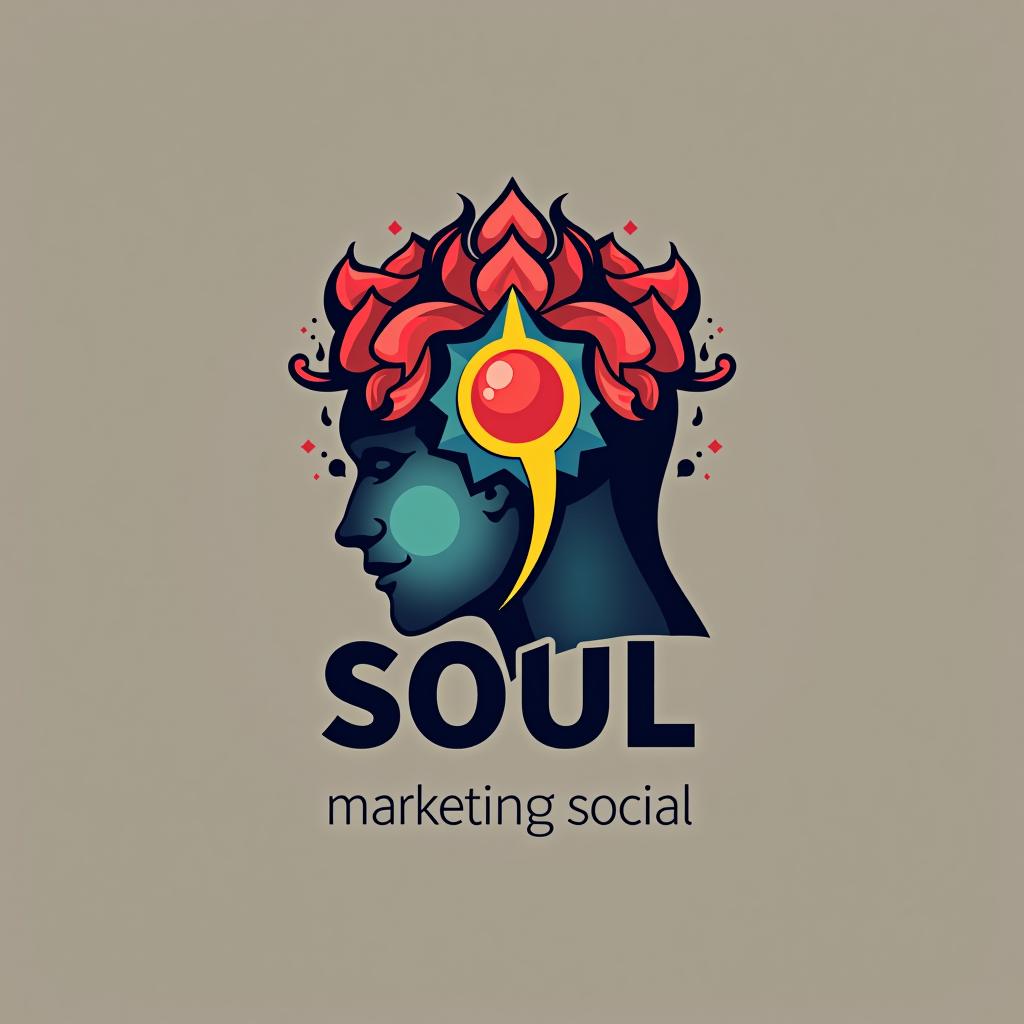  design a logo, digìtal soul , with the text 'marketing social '.