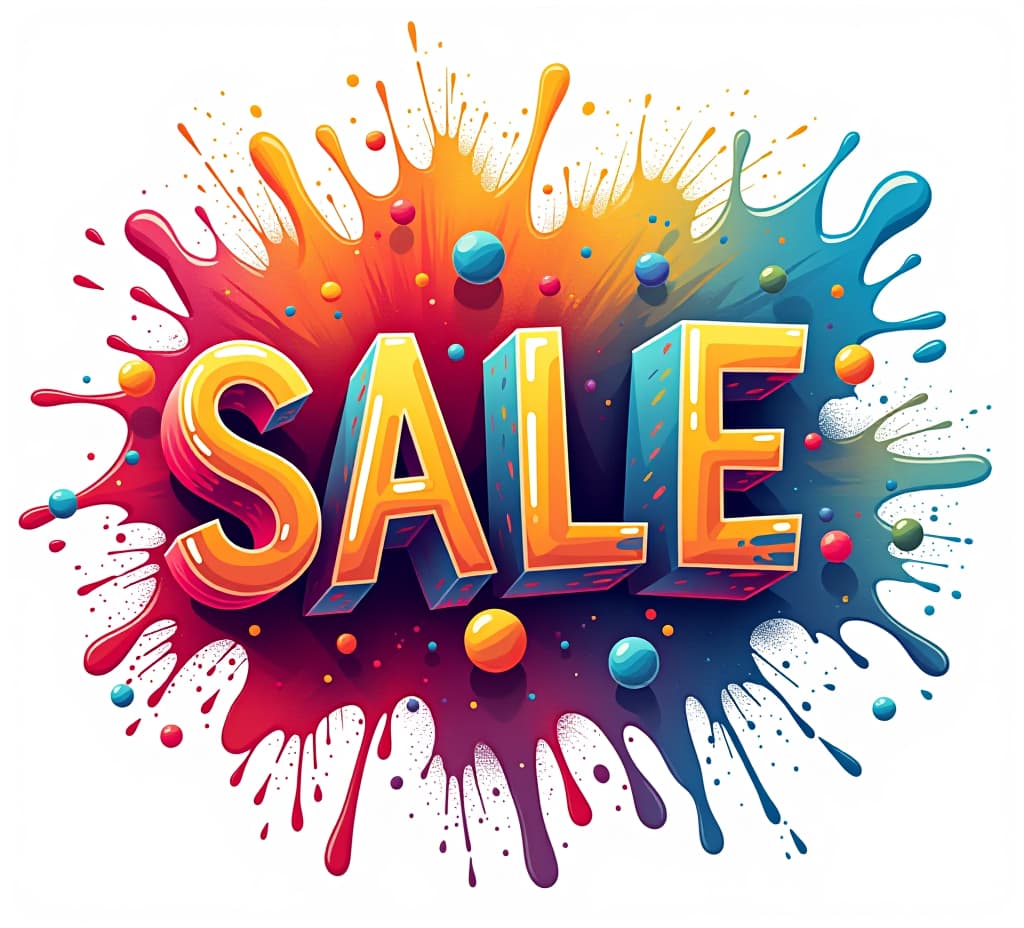  offer sale banner template design, offer word in 3d letters on colorful background with paint splashes explosion .