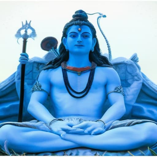 shiv ji hyperrealistic, full body, detailed clothing, highly detailed, cinematic lighting, stunningly beautiful, intricate, sharp focus, f/1. 8, 85mm, (centered image composition), (professionally color graded), ((bright soft diffused light)), volumetric fog, trending on instagram, trending on tumblr, HDR 4K, 8K