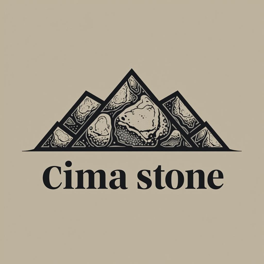  design a logo, estamos en la parte más alta, la cima del mercado de piedras , por eso somos cima stone, expertos en acabados pétreos para la construcción y decoración. , with the text 'cima stone'.