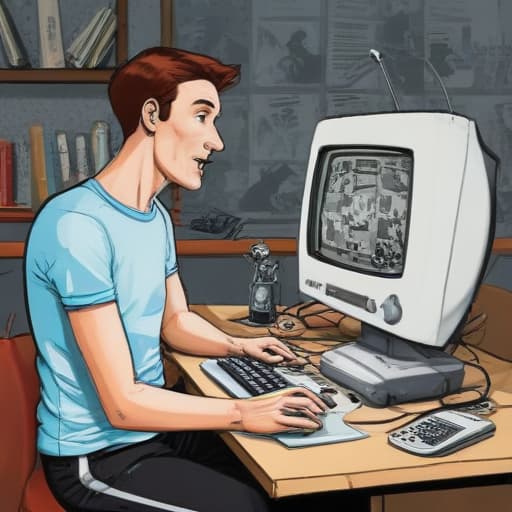 Fußball und computer in Comic-Kunst style