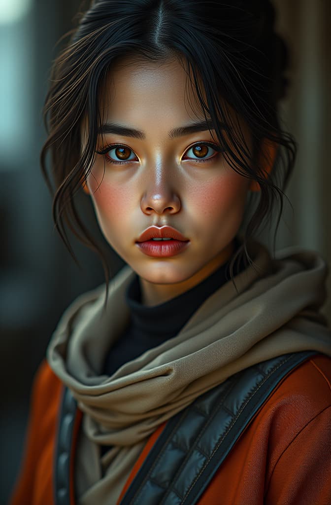  جميلة جدا, realistic, portrait, art by donato giancola and greg rutkowski, realistic face, digital art, trending on artstation hyperrealistic, full body, detailed clothing, highly detailed, cinematic lighting, stunningly beautiful, intricate, sharp focus, f/1. 8, 85mm, (centered image composition), (professionally color graded), ((bright soft diffused light)), volumetric fog, trending on instagram, trending on tumblr, HDR 4K, 8K