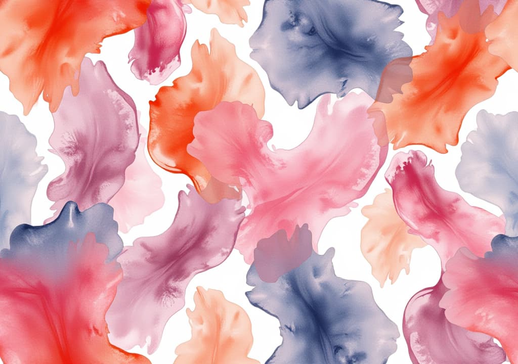  watercolor abstract modern seamless pattern isolated with white highlights,