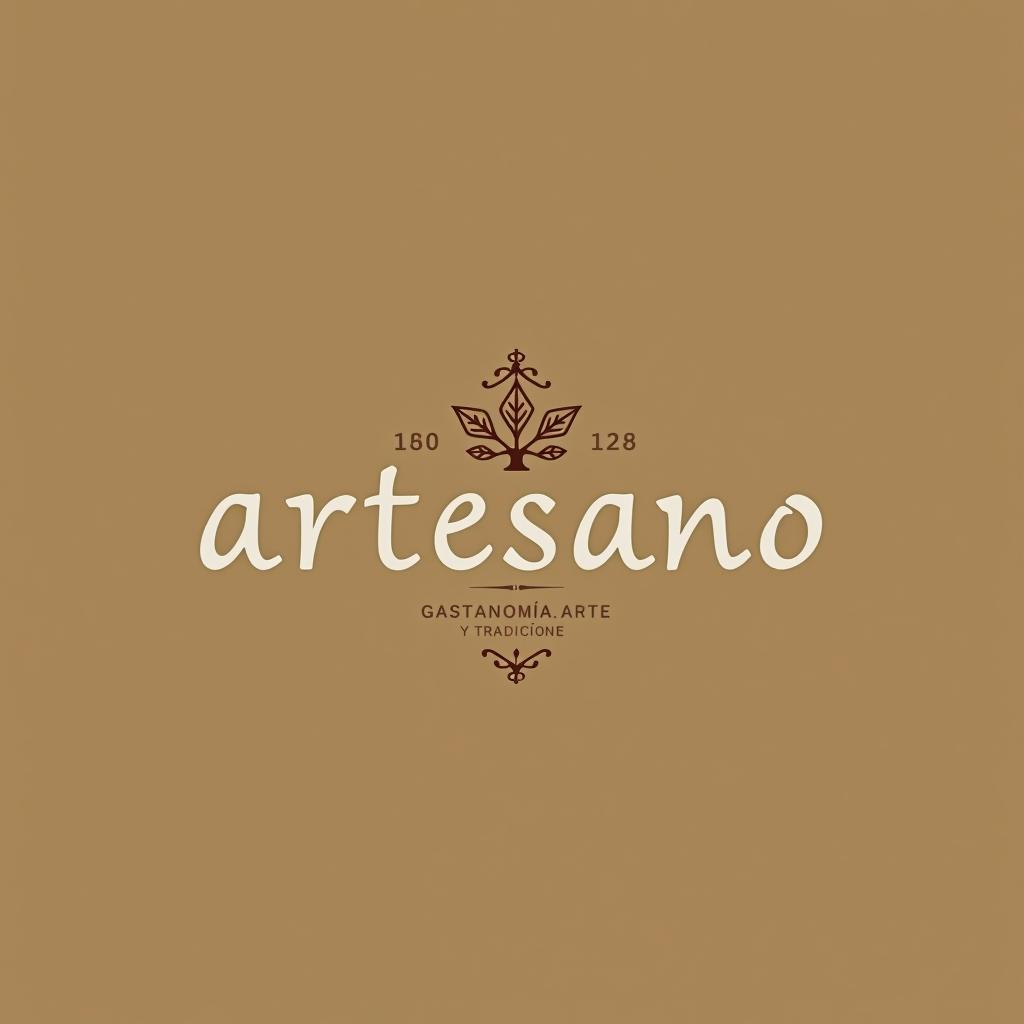  design a logo, in a pencil style. nombré de la marca “artesano” fondo claro elegante y simple , with the text 'gastronomía, arte, tradición y legado'.