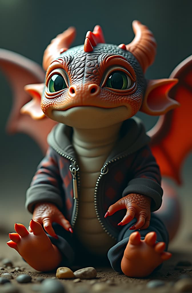  chubby baby dragon crying hyperrealistic, full body, detailed clothing, highly detailed, cinematic lighting, stunningly beautiful, intricate, sharp focus, f/1. 8, 85mm, (centered image composition), (professionally color graded), ((bright soft diffused light)), volumetric fog, trending on instagram, trending on tumblr, HDR 4K, 8K