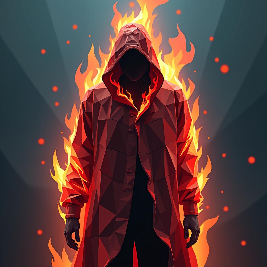  low poly fire flame pixel art hyperrealistic, full body, detailed clothing, highly detailed, cinematic lighting, stunningly beautiful, intricate, sharp focus, f/1. 8, 85mm, (centered image composition), (professionally color graded), ((bright soft diffused light)), volumetric fog, trending on instagram, trending on tumblr, HDR 4K, 8K