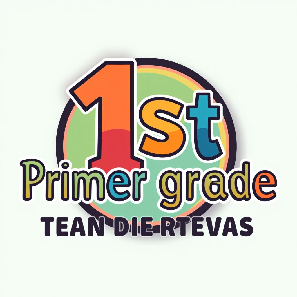  design a logo, primer grade de primaria, with the text '1st grade'.