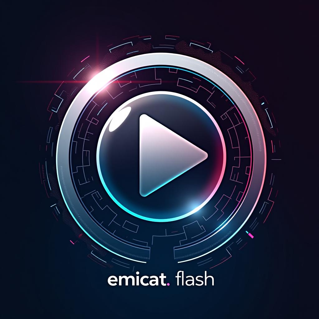  design a logo, video plataforma 360, with the text 'emicat flash'.