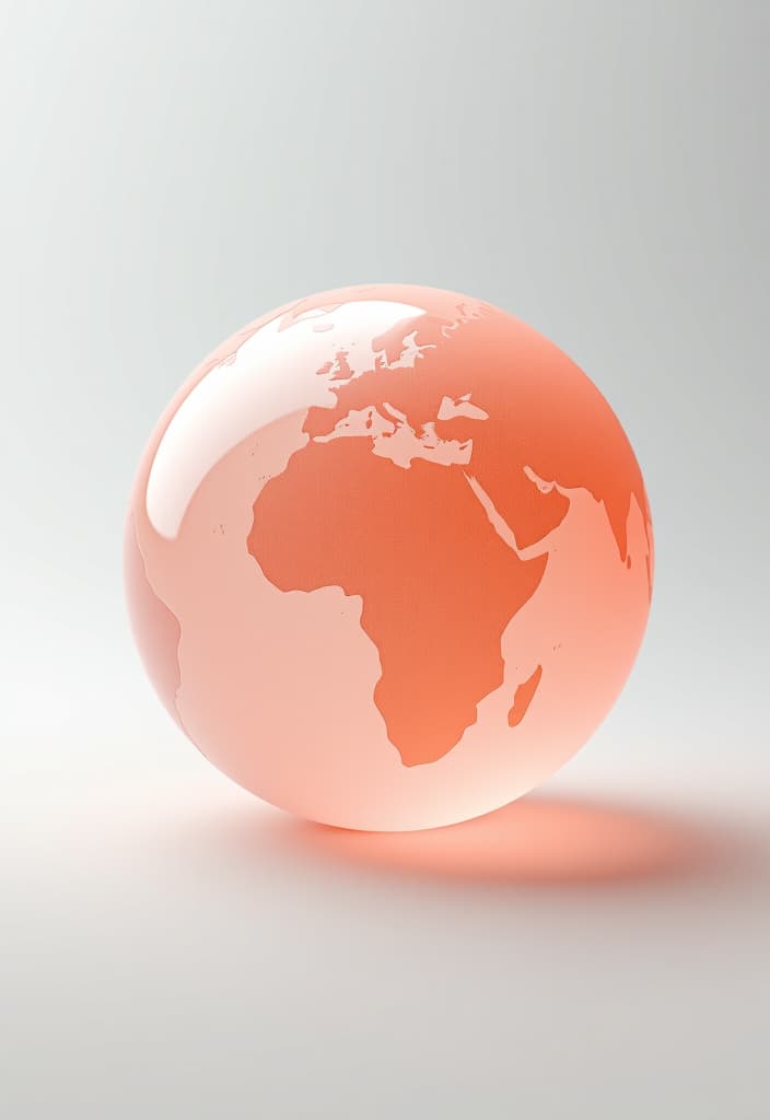  [the globe] icon, peach gradient, white background, frosted glass, transparent sense of science and technology, ultra minimalist appearance, bright color, studio lighting, peach and white background, industrial design, a wealth of details, ultra high definition, dribble, pinterest, ray tracing, isometric view, blender, c4d, oc renderer seed 3062166470 v 6.0 style raw hyperrealistic, full body, detailed clothing, highly detailed, cinematic lighting, stunningly beautiful, intricate, sharp focus, f/1. 8, 85mm, (centered image composition), (professionally color graded), ((bright soft diffused light)), volumetric fog, trending on instagram, trending on tumblr, HDR 4K, 8K