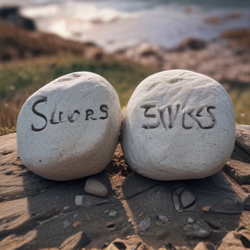 Couple of rocks written name Svukes