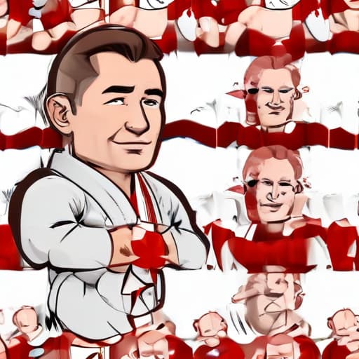 Judo coach Canada cartoon style